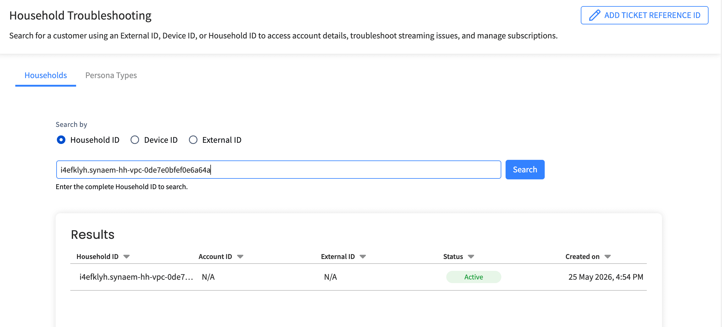 CSR Household Search