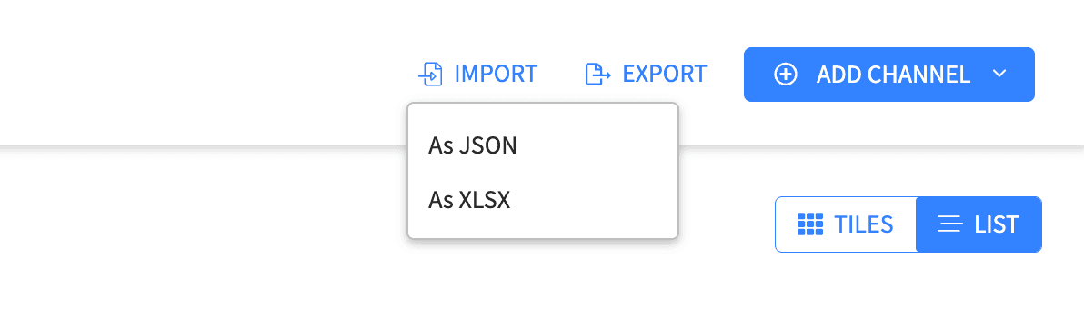 Linear Management Channels Import Export