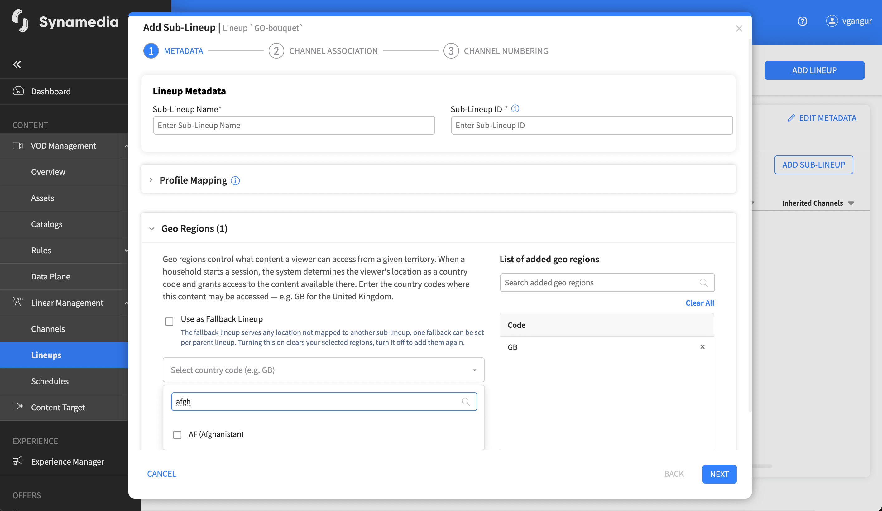 Linear Management Lineups Details