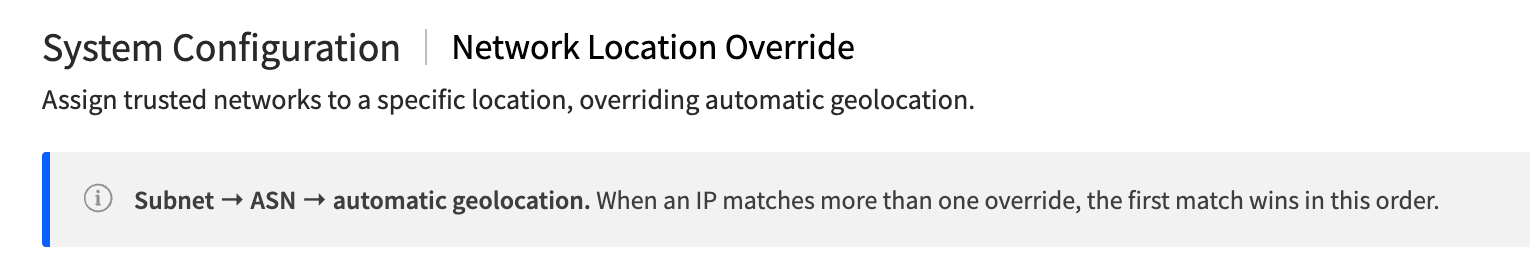 Network Location Override Resolution Order