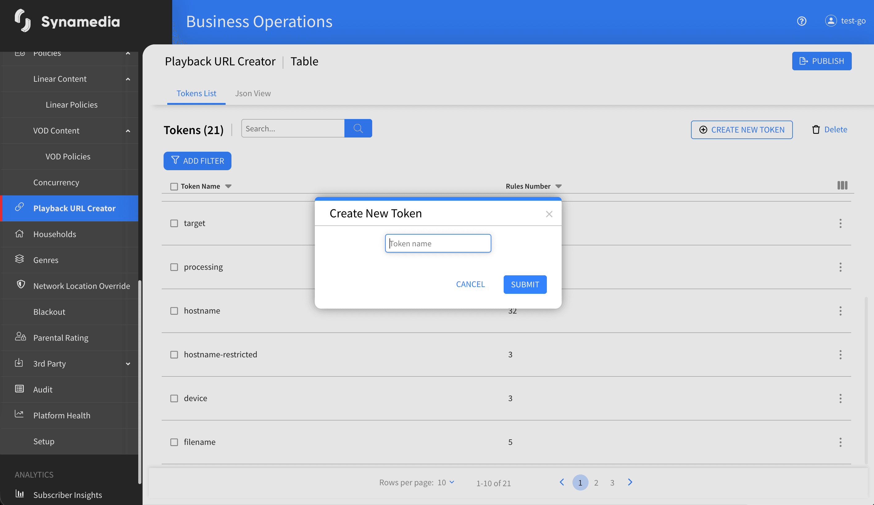 Playback URL Creator Create new token