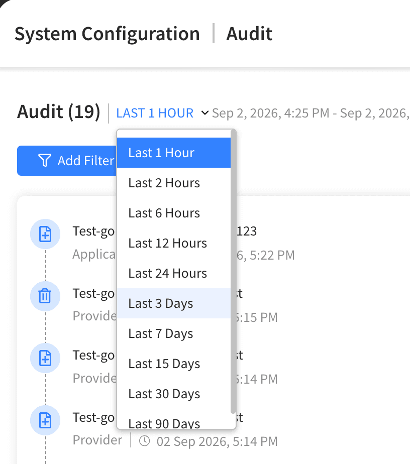 Audit Time Range