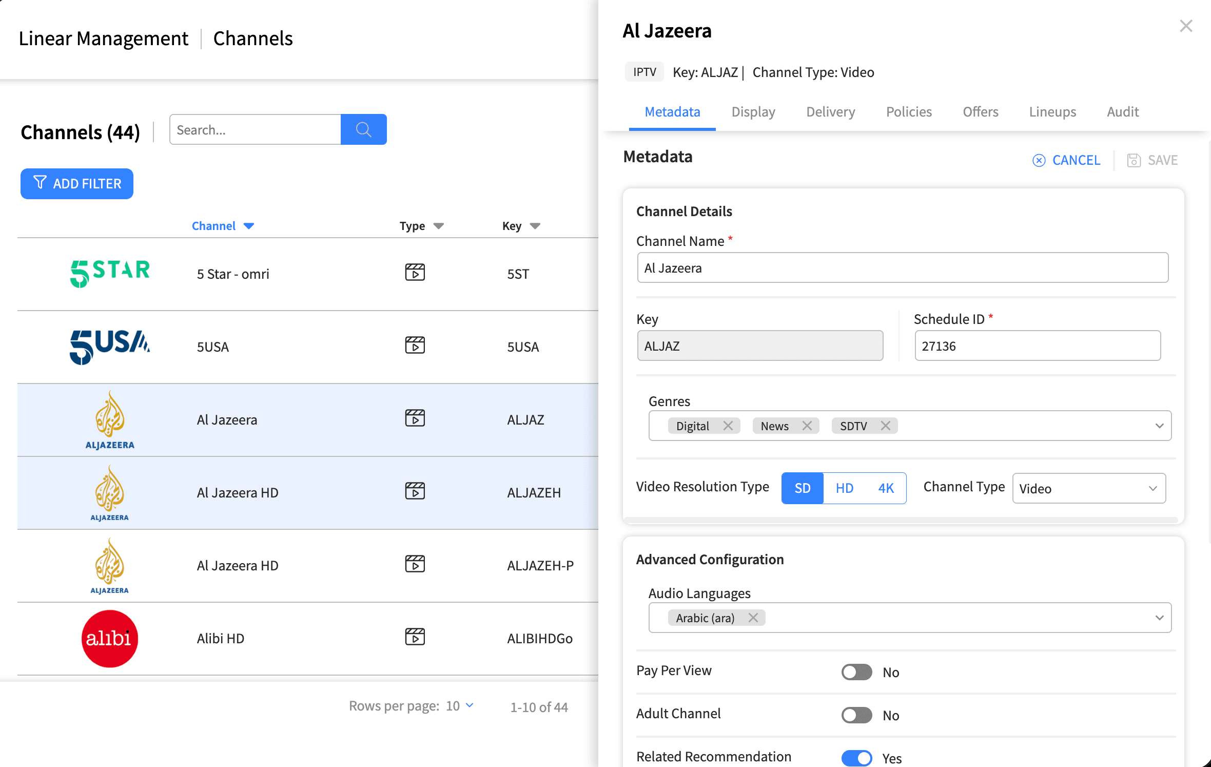 Linear Management Channels Edit