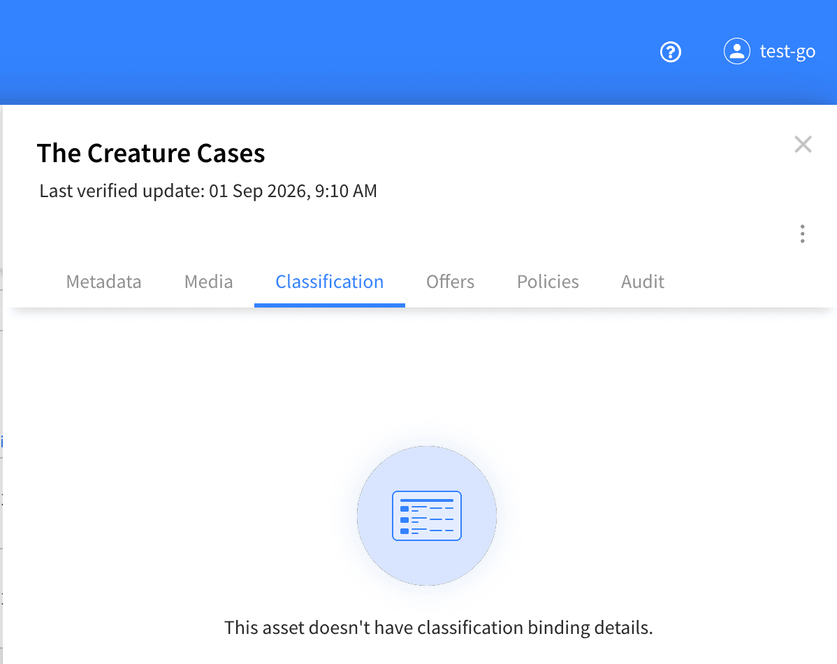 VOD Management Classification Binding None