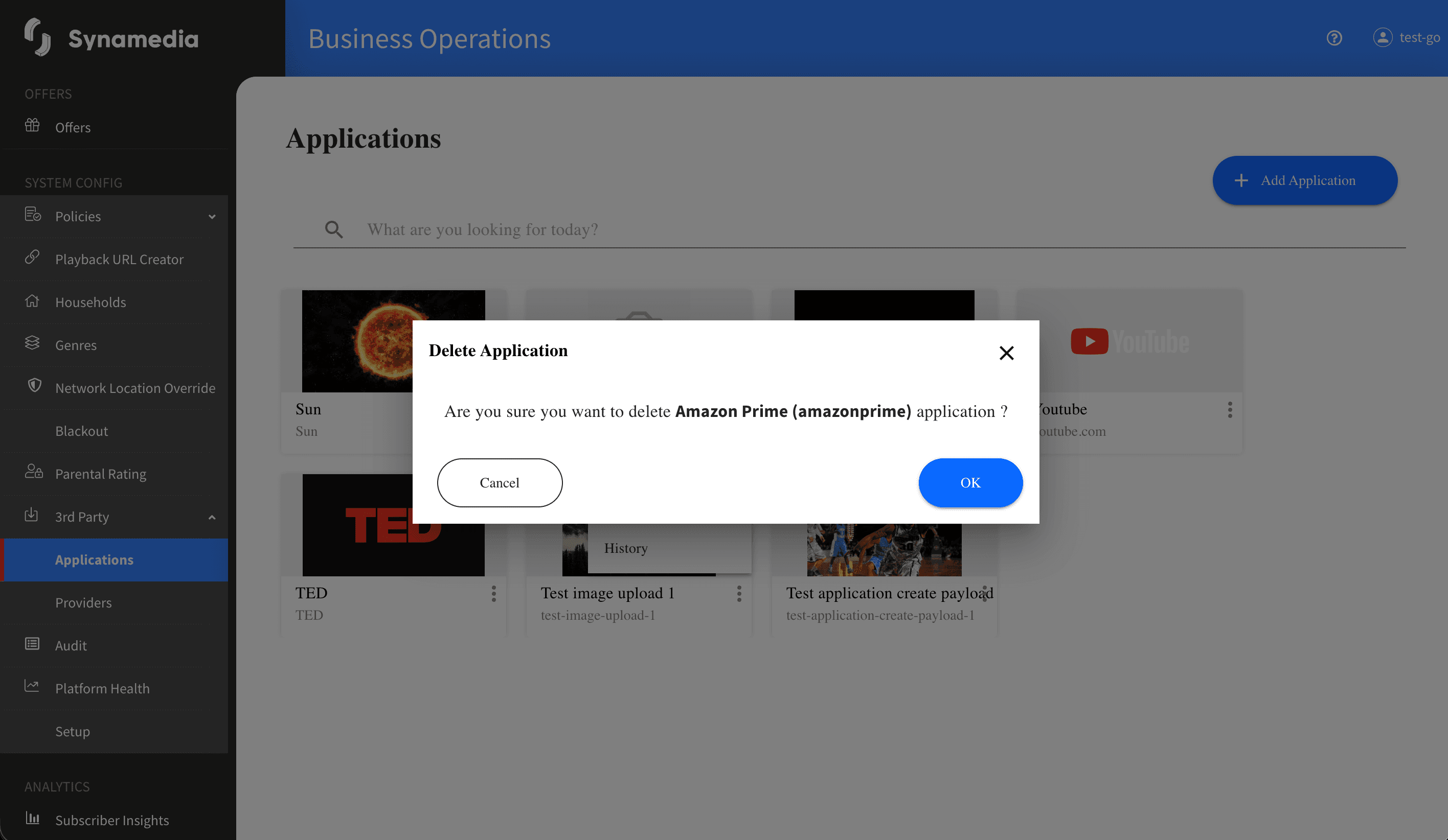 Applications Delete